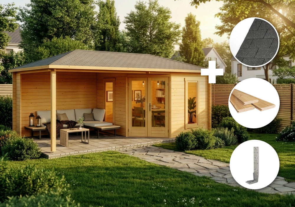 ECO Set - 5-Eck Gartenhaus Liwa - imprägniert Unkategorisiert online kaufen
