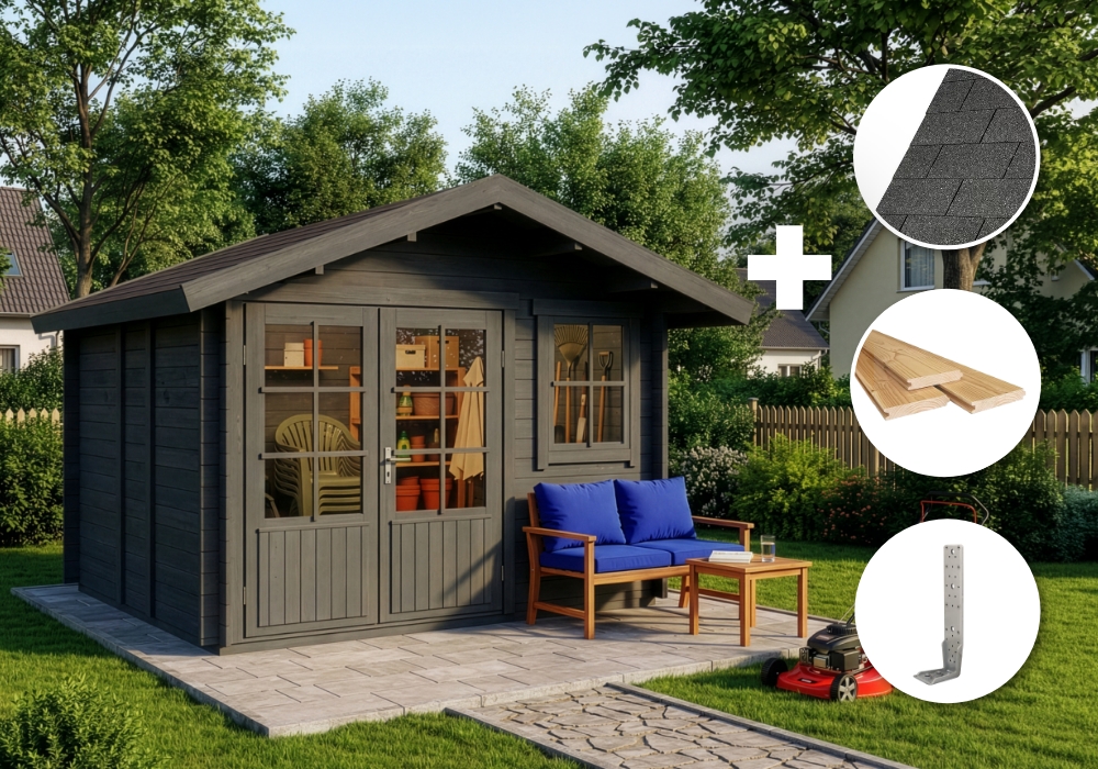ECO Set - Gartenhaus Palermo - grau Unkategorisiert online kaufen