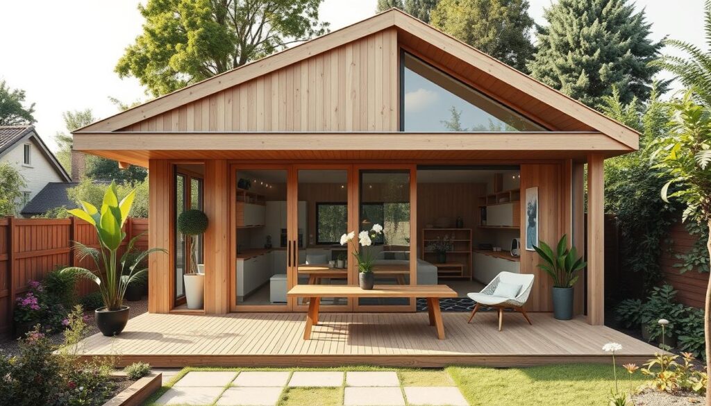 Grundrissplanung Holzgartenhaus Schleppdach