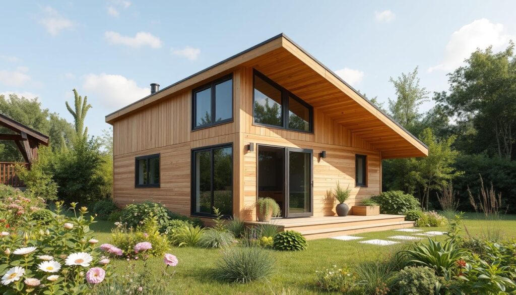 Nachhaltiges Holzgartenhaus mit Schleppdach