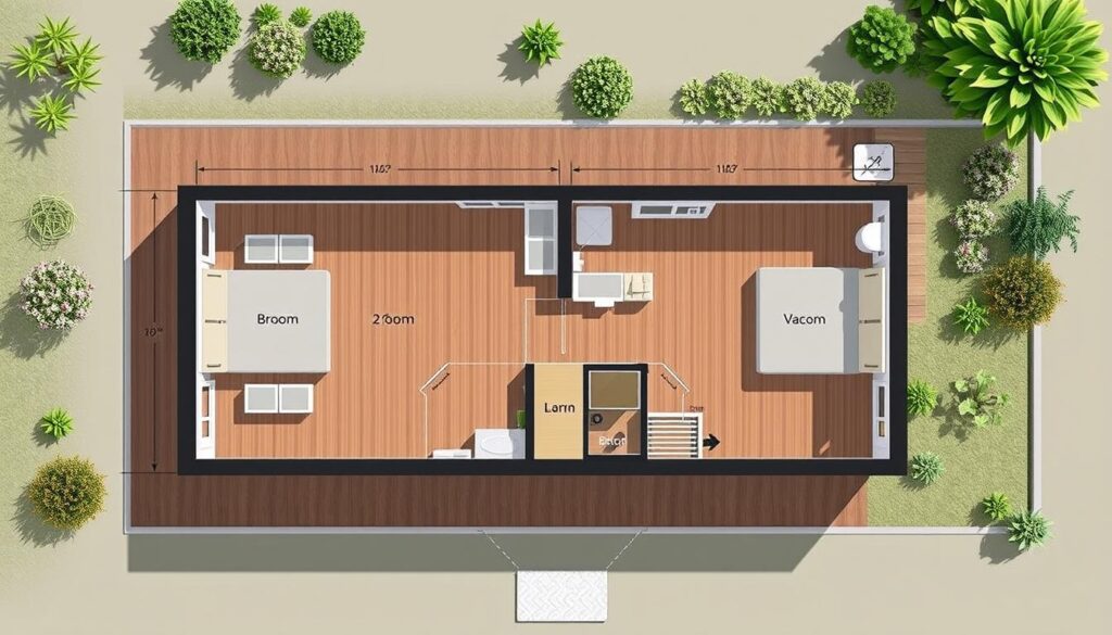Zwei Raum Gartenhaus Grundriss
