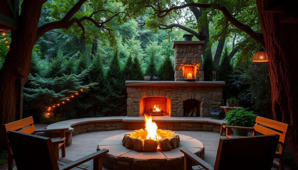 Offene Feuerstelle im Garten