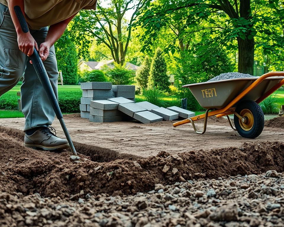 Gartenhaus Fundament Vorbereitung
